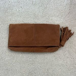 Suede brown clutch